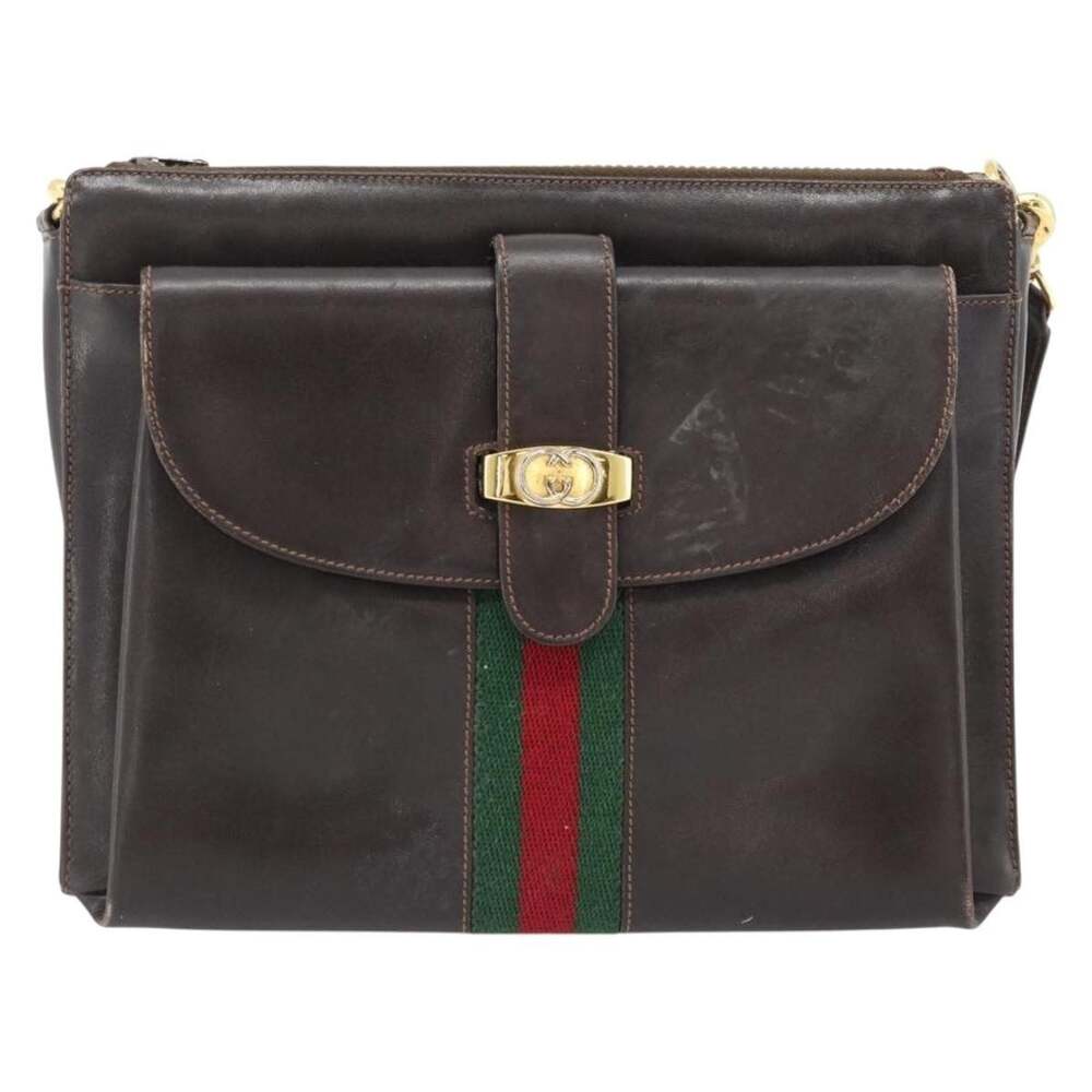Gucci Web Shoulder Bag Brown